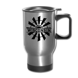 Wisconsin - Windmill - Black - Travel Mug - silver