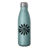 Wisconsin - Windmill - Black - Insulated Stainless Steel Water Bottle - turquoise glitter