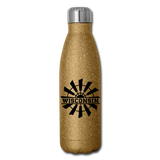 Wisconsin - Windmill - Black - Insulated Stainless Steel Water Bottle - gold glitter