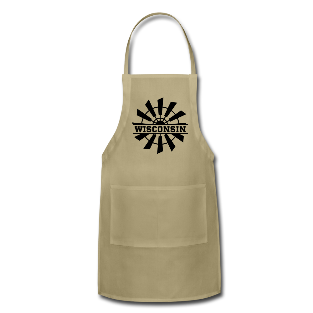 Wisconsin - Windmill - Black - Adjustable Apron - khaki