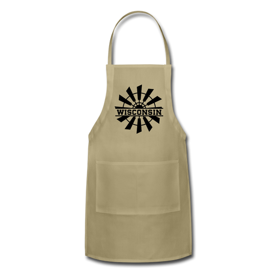 Wisconsin - Windmill - Black - Adjustable Apron - khaki