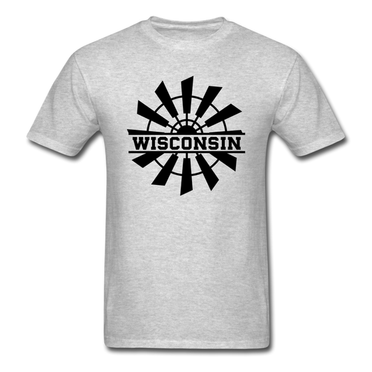 Wisconsin - Windmill - Black - Unisex Classic T-Shirt - heather gray