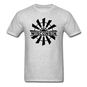 Wisconsin - Windmill - Black - Unisex Classic T-Shirt - heather gray