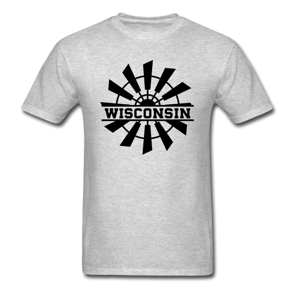 Wisconsin - Windmill - Black - Unisex Classic T-Shirt - heather gray
