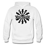 Wisconsin - Windmill - Black - Gildan Heavy Blend Adult Hoodie - white