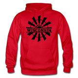 Wisconsin - Windmill - Black - Gildan Heavy Blend Adult Hoodie - red