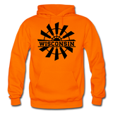 Wisconsin - Windmill - Black - Gildan Heavy Blend Adult Hoodie - orange