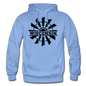 Wisconsin - Windmill - Black - Gildan Heavy Blend Adult Hoodie - carolina blue