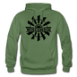 Wisconsin - Windmill - Black - Gildan Heavy Blend Adult Hoodie - military green