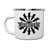 Wisconsin - Windmill - Black - Camper Mug - white