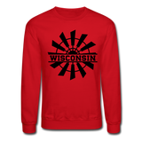 Wisconsin - Windmill - Black - Crewneck Sweatshirt - red