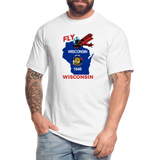 Fly Wisconsin - State Flag - Biplane - Men's Tall T-Shirt - white