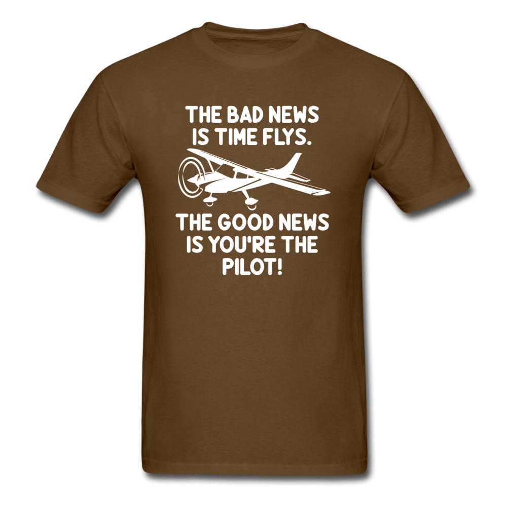 Bad And Good News - Pilot - White - Unisex Classic T-Shirt - brown