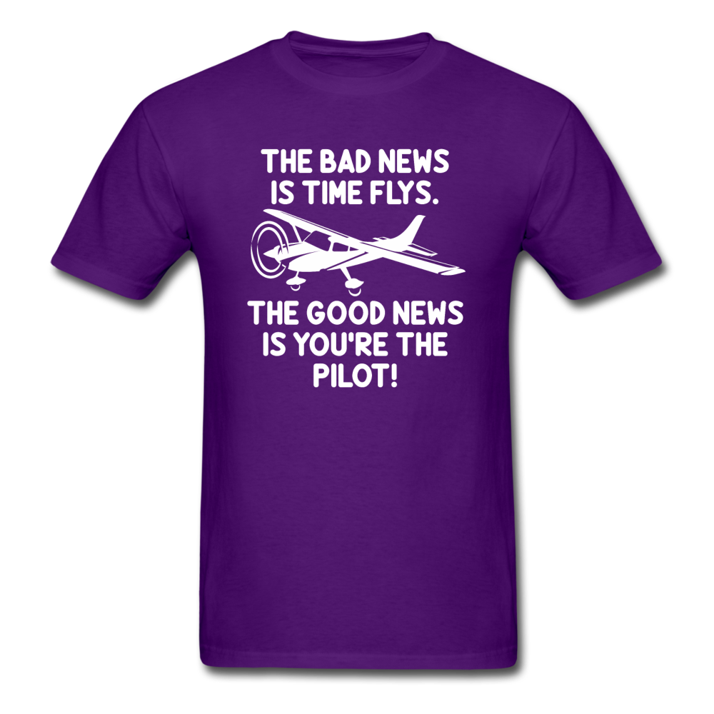 Bad And Good News - Pilot - White - Unisex Classic T-Shirt - purple