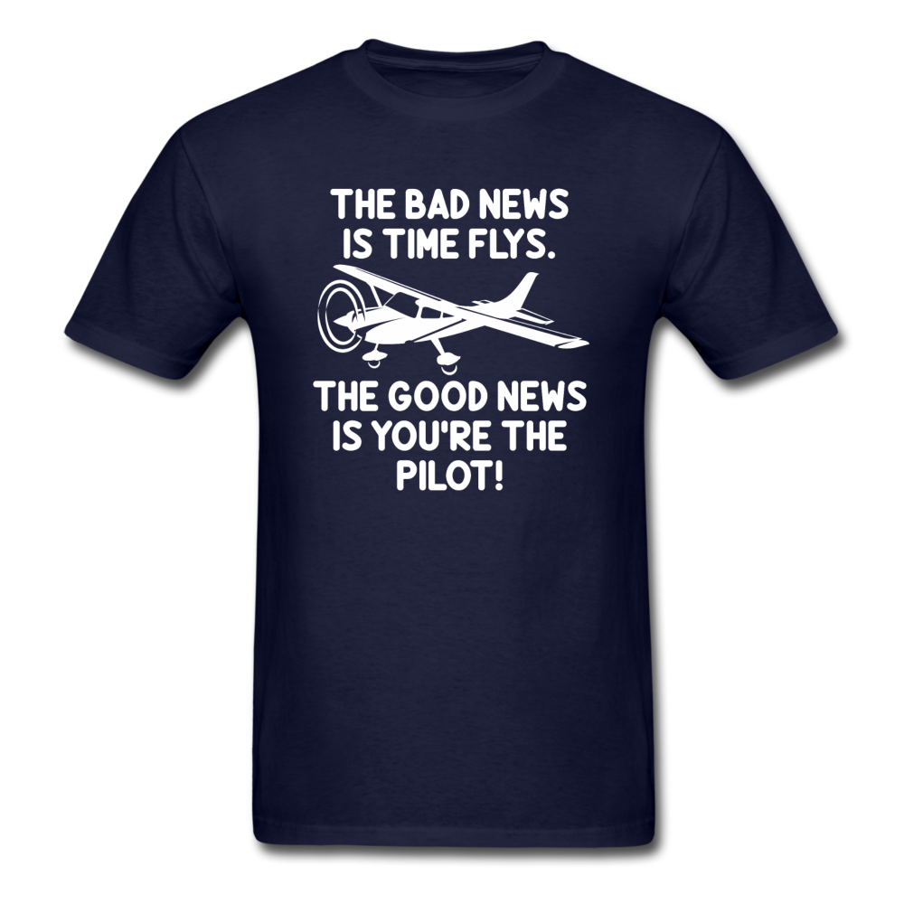 Bad And Good News - Pilot - White - Unisex Classic T-Shirt - navy