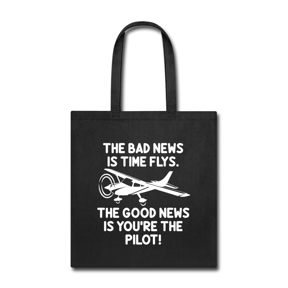 Bad And Good News - Pilot - White - Tote Bag - black