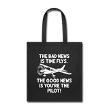 Bad And Good News - Pilot - White - Tote Bag - black