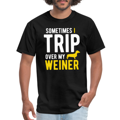 Sometimes I Trip Over My Weiner - Unisex Classic T-Shirt - black