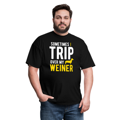 Sometimes I Trip Over My Weiner - Unisex Classic T-Shirt - black