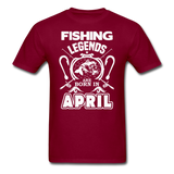 Fishing Legends - April - Men's T-Shirt - burgundy