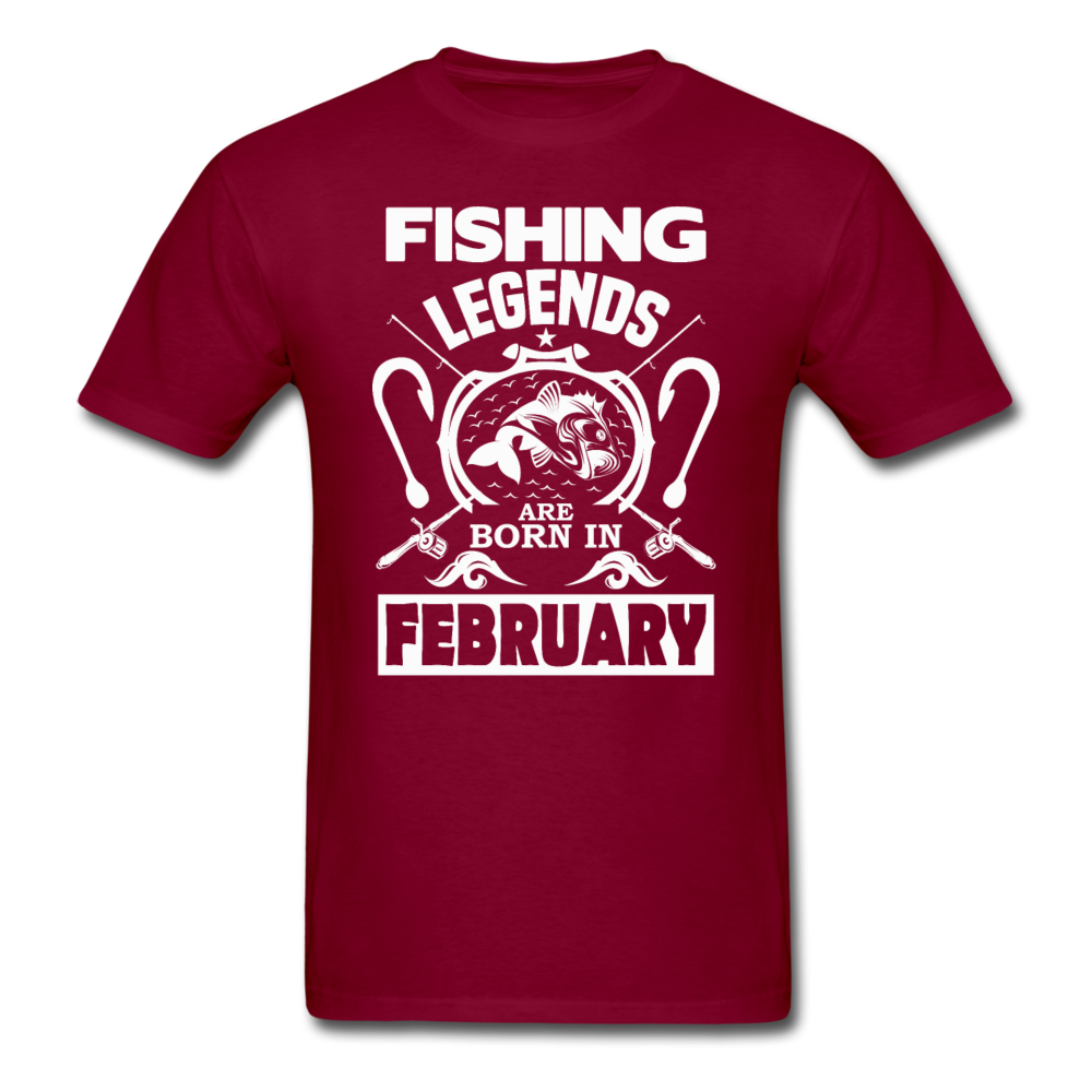 Fishing Legends - February - Men's T-Shirt - burgundy