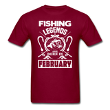 Fishing Legends - February - Men's T-Shirt - burgundy