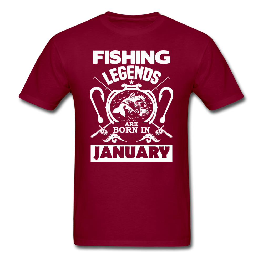 Fishing Legends - January - Men's T-Shirt - burgundy