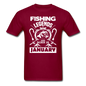 Fishing Legends - January - Men's T-Shirt - burgundy