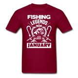 Fishing Legends - January - Men's T-Shirt - burgundy