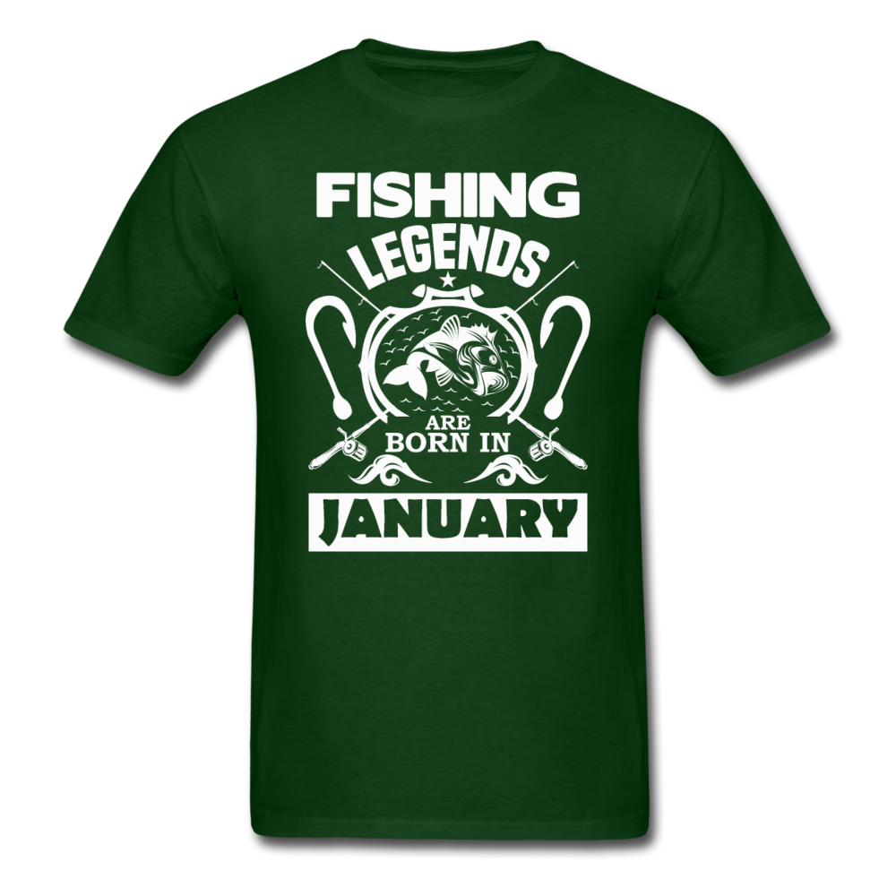 Fishing Legends - January - Men's T-Shirt - forest green