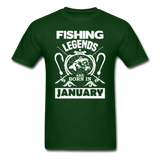 Fishing Legends - January - Men's T-Shirt - forest green