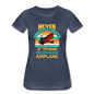 Never Underestimate - Women - Airplane - Women’s Premium T-Shirt - heather blue