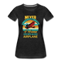 Never Underestimate - Women - Airplane - Women’s Premium T-Shirt - charcoal grey