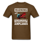 Warning - Talking About Airplanes - Unisex Classic T-Shirt - brown