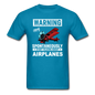 Warning - Talking About Airplanes - Unisex Classic T-Shirt - turquoise