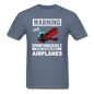 Warning - Talking About Airplanes - Unisex Classic T-Shirt - denim