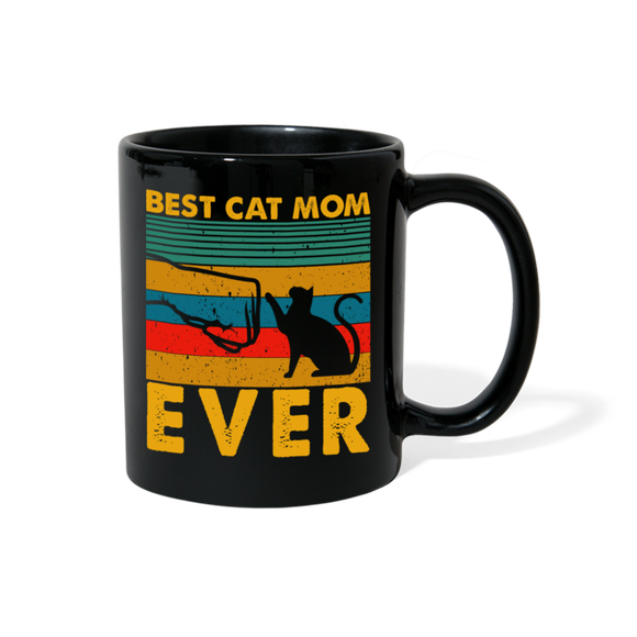Best Cat Mom Ever - Fist Bump - Full Color Mug - black