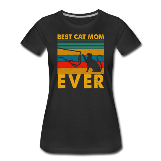 Best Cat Mom Ever - Fist Bump - Women’s Premium T-Shirt - black