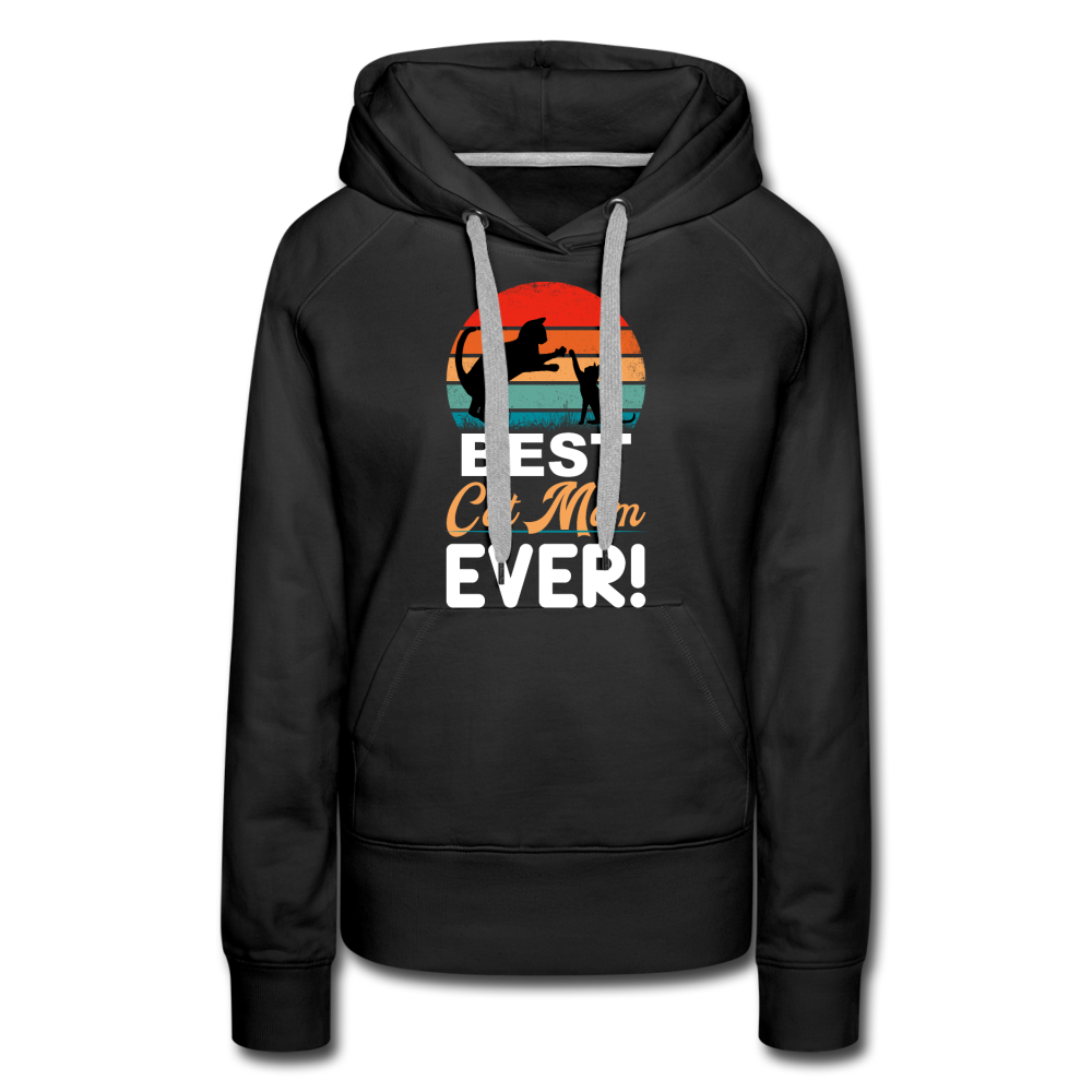 Best Cat Mom Ever - Two Cats - Women’s Premium Hoodie - black