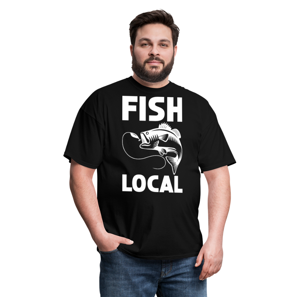 Fish Local - White - Unisex Classic T-Shirt - black