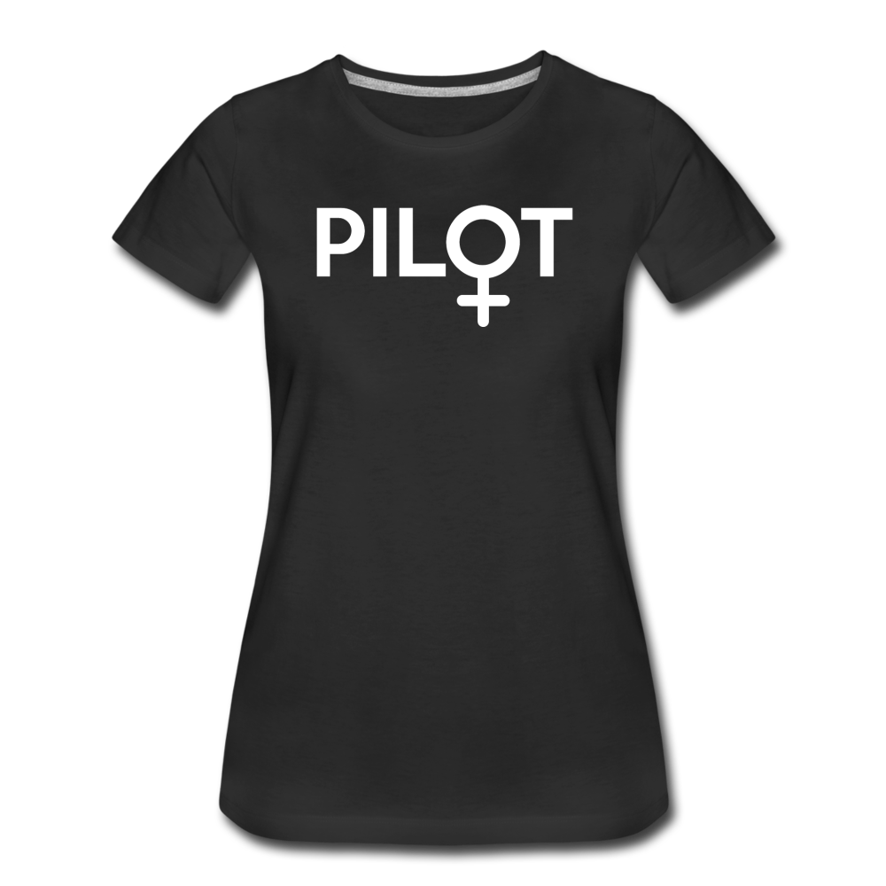 Pilot - Female - White - Women’s Premium T-Shirt - black