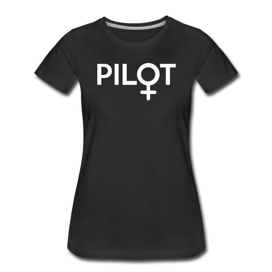 Pilot - Female - White - Women’s Premium T-Shirt - black