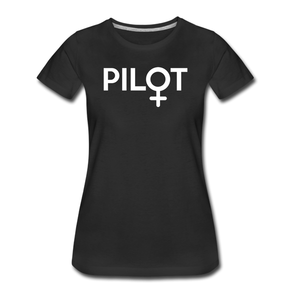 Pilot - Female - White - Women’s Premium T-Shirt - black
