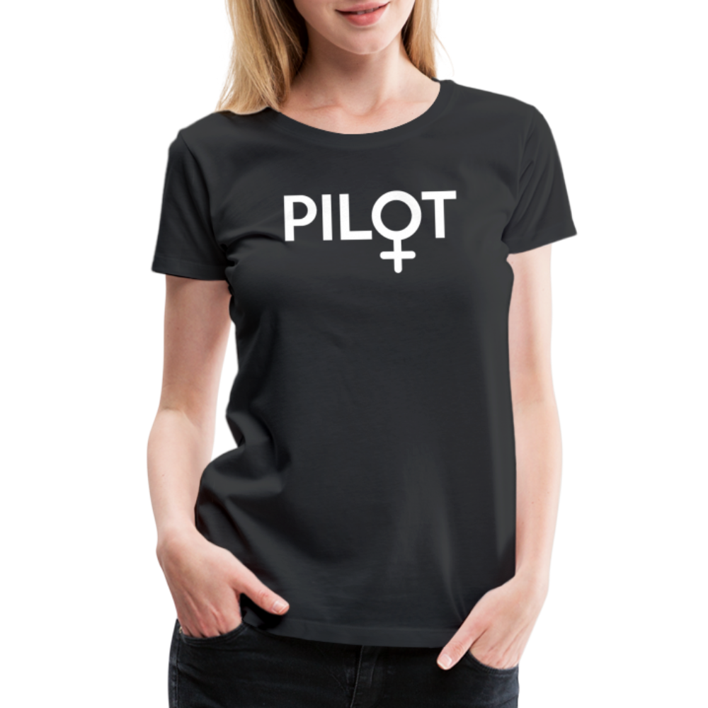 Pilot - Female - White - Women’s Premium T-Shirt - black