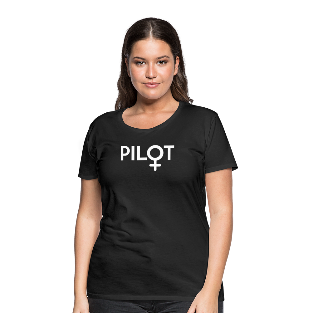 Pilot - Female - White - Women’s Premium T-Shirt - black