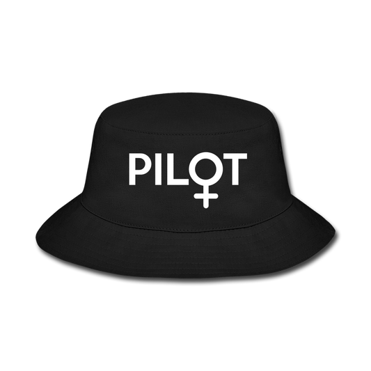 Pilot - Female - White - Bucket Hat - black