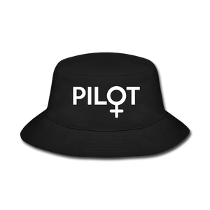 Pilot - Female - White - Bucket Hat - black