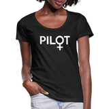 Pilot - Female - White - Women's Scoop Neck T-Shirt - black