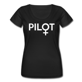 Pilot - Female - White - Women's Scoop Neck T-Shirt - black