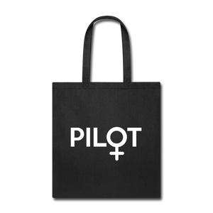 Pilot - Female - White - Tote Bag - black